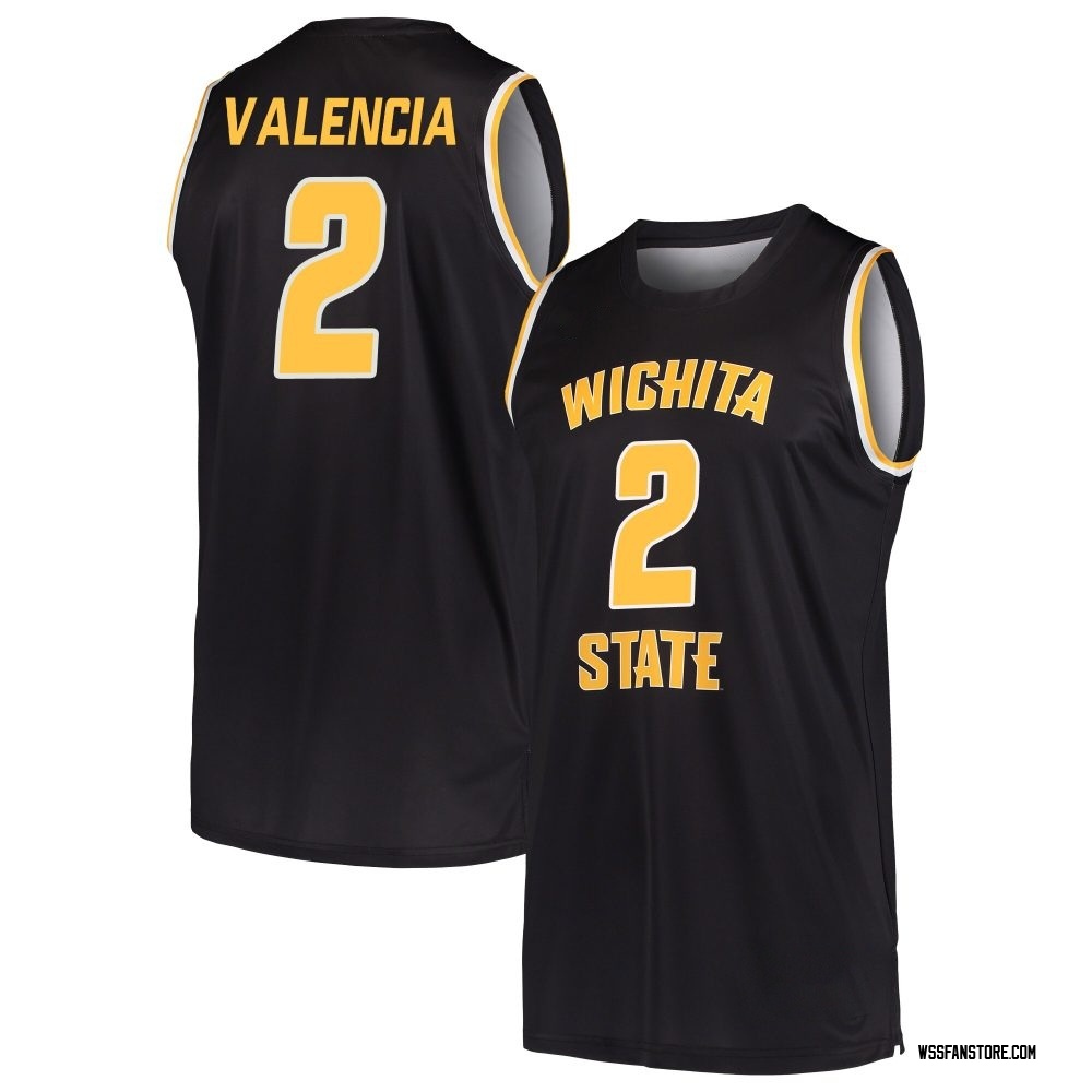 Men's Jaret Valencia Wichita State Shockers Replica Basketball Jersey - Black