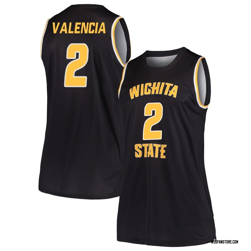 Women's Jaret Valencia Wichita State Shockers Replica Basketball Jersey - Black